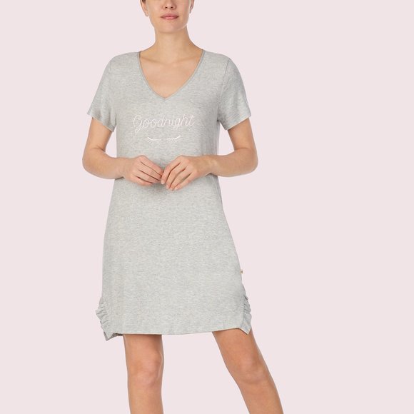 NWT Kate Spade Wink Short Sleeve Grey Sleepshirt Size M - Picture 1 of 15